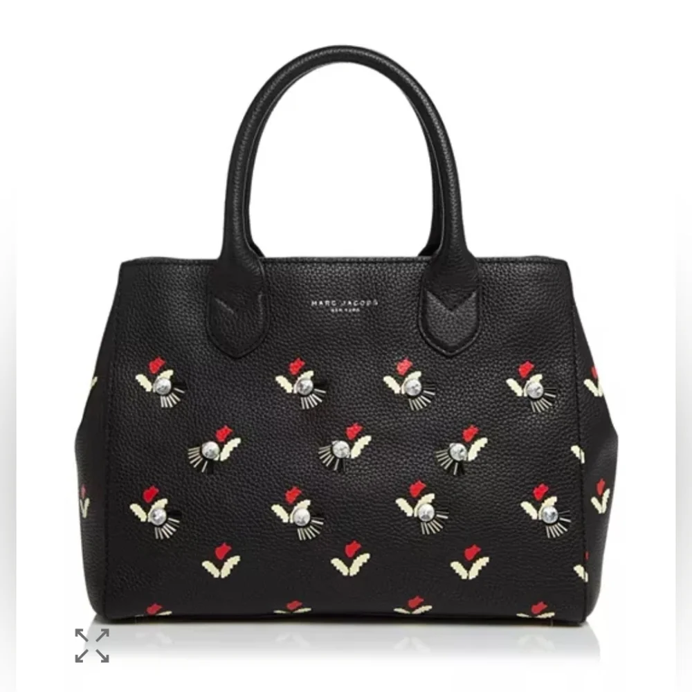 MARC JACOBS Embellished Tulip Gotham Leather Tote Medium
